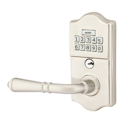 Emtek Classic Electronic Keypad Leverset with Left Handed Turino Lever in Satin Nickel finish