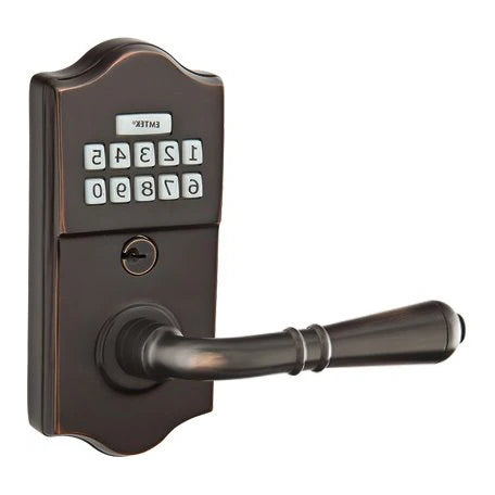 Emtek Classic Electronic Keypad Leverset with Right Handed Turino Lever in Oil Rubbed Bronze finish
