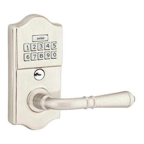 Emtek Classic Electronic Keypad Leverset with Right Handed Turino Lever in Satin Nickel finish
