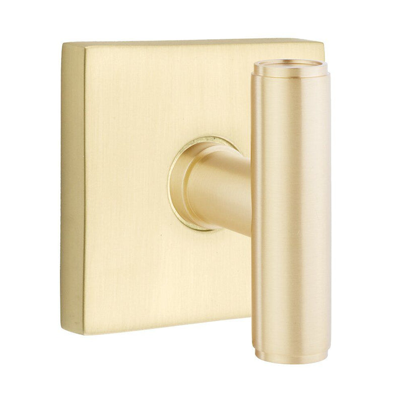 Emtek Concealed Passage Ace Knob With Square Rosette in Satin Brass finish