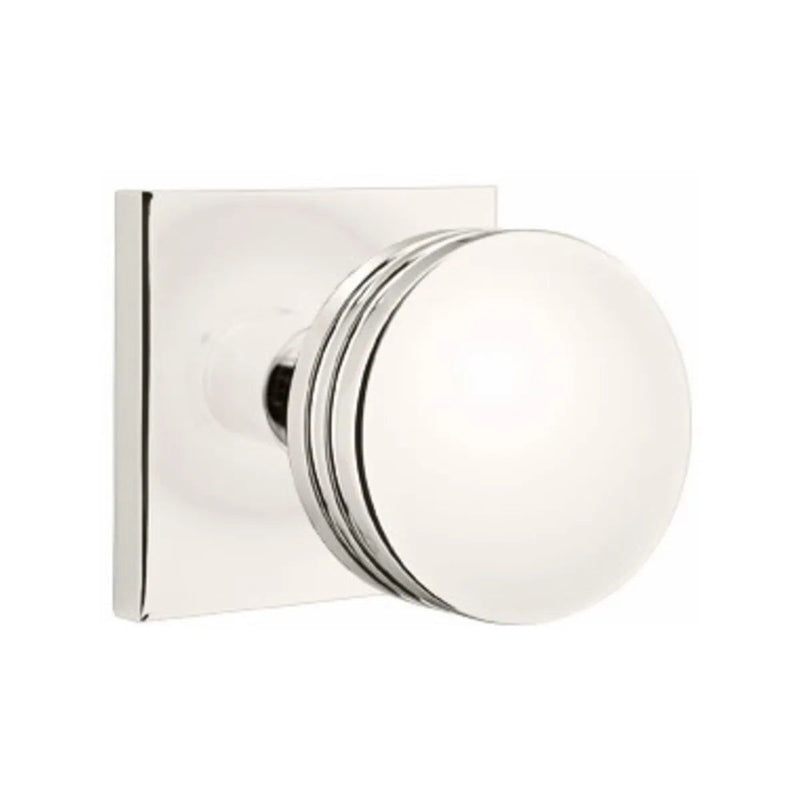 Emtek Concealed Passage Bern Knob With Square Rosette in Lifetime Polished Nickel finish