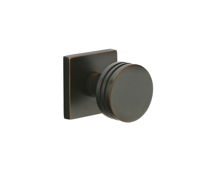 Emtek Concealed Passage Bern Knob With Square Rosette in Oil Rubbed Bronze finish