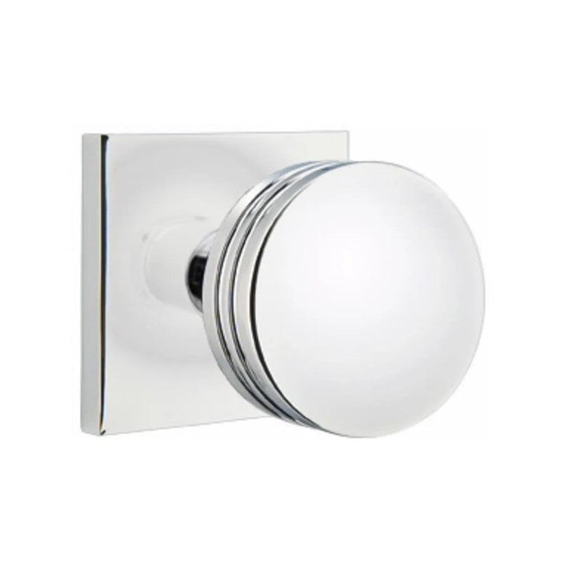 Emtek Concealed Passage Bern Knob With Square Rosette in Polished Chrome finish