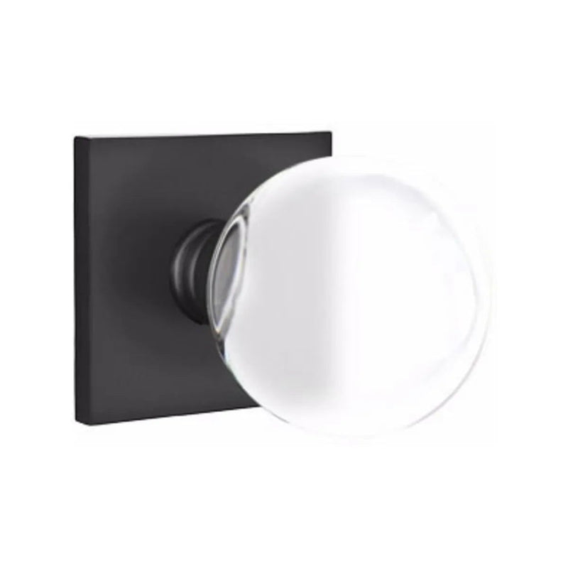 Emtek Concealed Passage Bristol Knob With Square Rosette in Flat Black finish