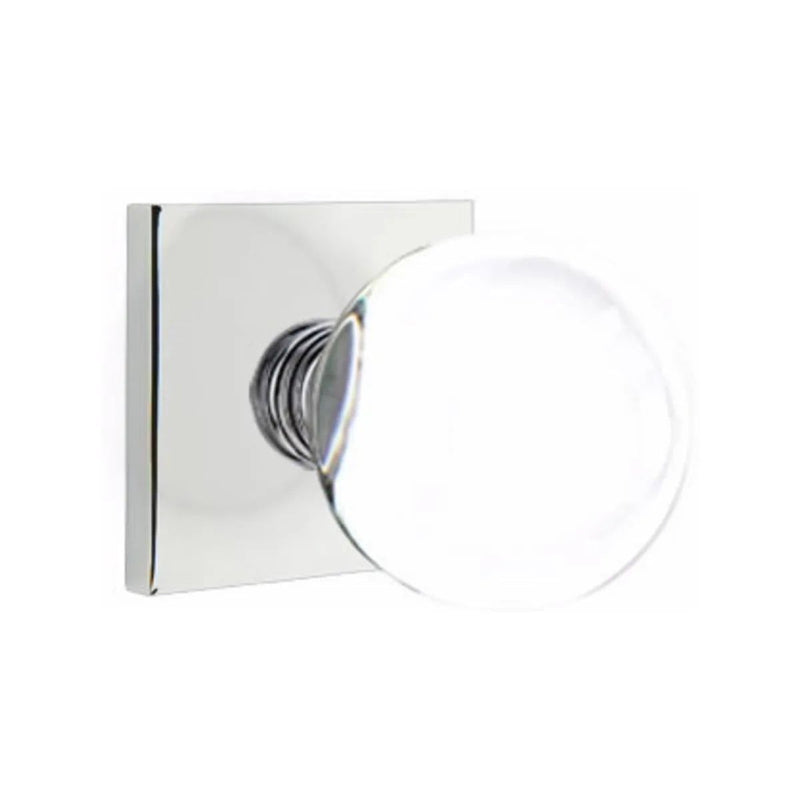 Emtek Concealed Passage Bristol Knob With Square Rosette in Polished Chrome finish