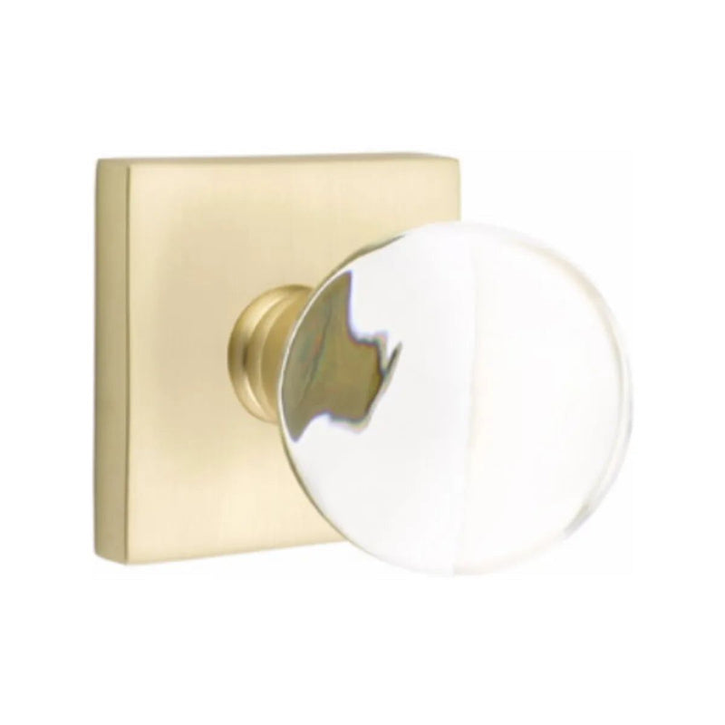 Emtek Concealed Passage Bristol Knob With Square Rosette in Satin Brass finish