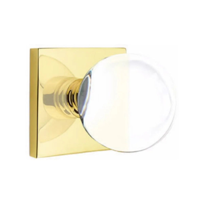 Emtek Concealed Passage Bristol Knob With Square Rosette in Unlacquered Brass finish