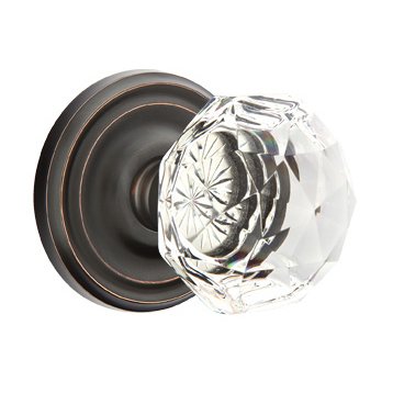 Emtek Concealed Passage Diamond Crystal Knob With Regular Rosette in Oil Rubbed Bronze finish