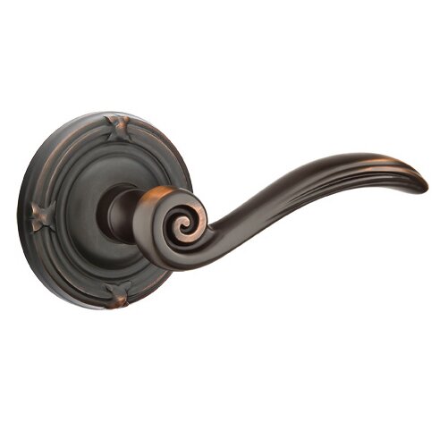 Emtek Concealed Passage Elan Lever With Ribbon & Reed Rosette in Oil Rubbed Bronze finish