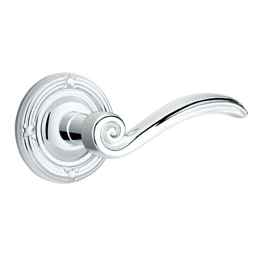 Emtek Concealed Passage Elan Lever With Ribbon & Reed Rosette in Polished Chrome finish