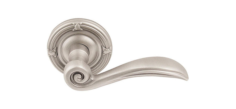 Emtek Concealed Passage Elan Lever With Ribbon & Reed Rosette in Satin Nickel finish