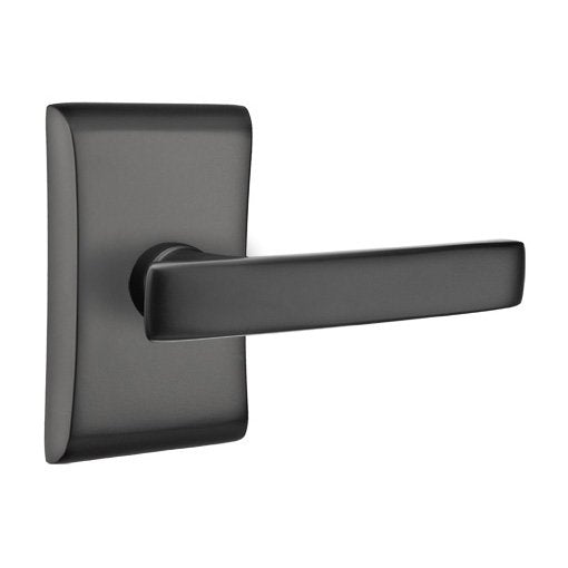 Emtek Concealed Passage Geneva Lever With Neos Rosette in Flat Black finish