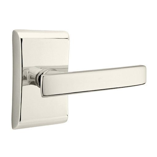 Emtek Concealed Passage Geneva Lever With Neos Rosette in Lifetime Polished Nickel finish