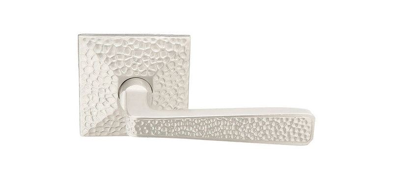 Emtek Concealed Passage Hammered Lever With Hammered Rosette in Satin Nickel finish