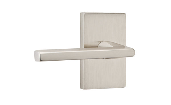 Emtek Concealed Passage Helios Lever With Modern Rectangular Rosette in Satin Nickel finish