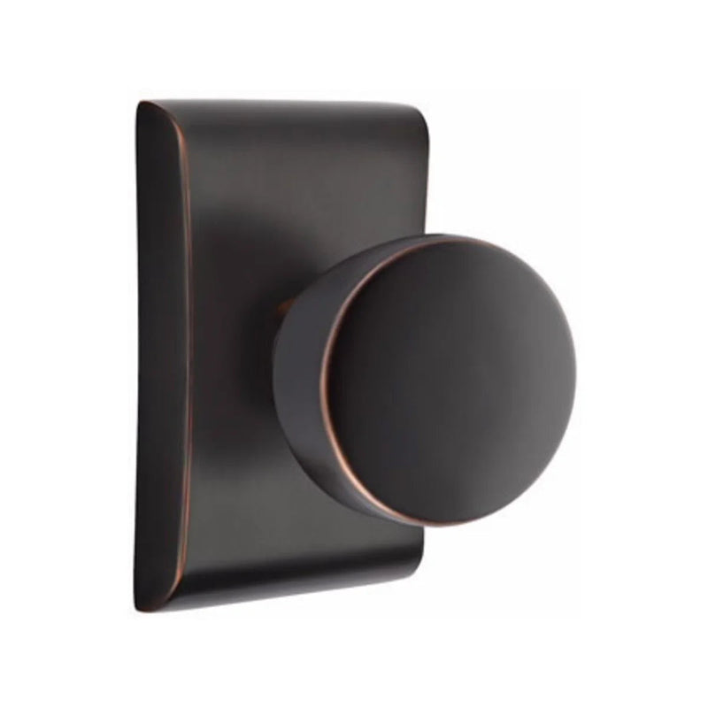 Emtek Concealed Passage Laurent Round Knob With Neos Rosette in Oil Rubbed Bronze finish