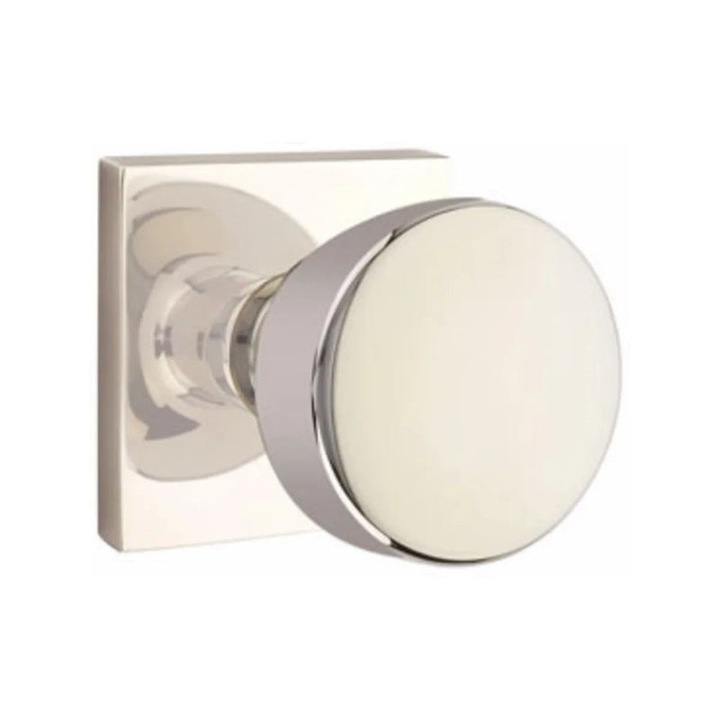 Emtek Concealed Passage Laurent Round Knob With Square Rosette in Lifetime Polished Nickel finish