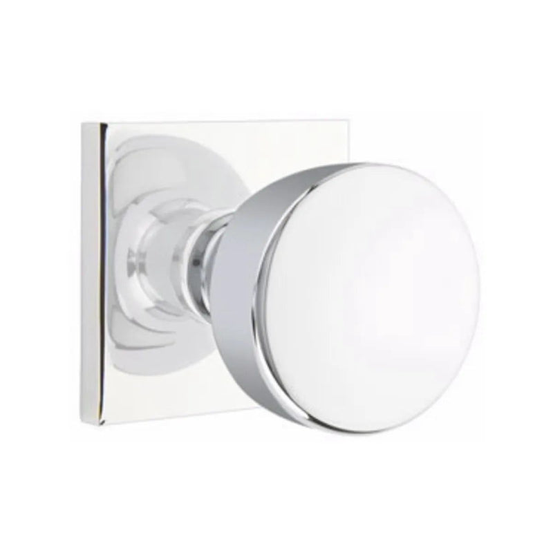 Emtek Concealed Passage Laurent Round Knob With Square Rosette in Polished Chrome finish