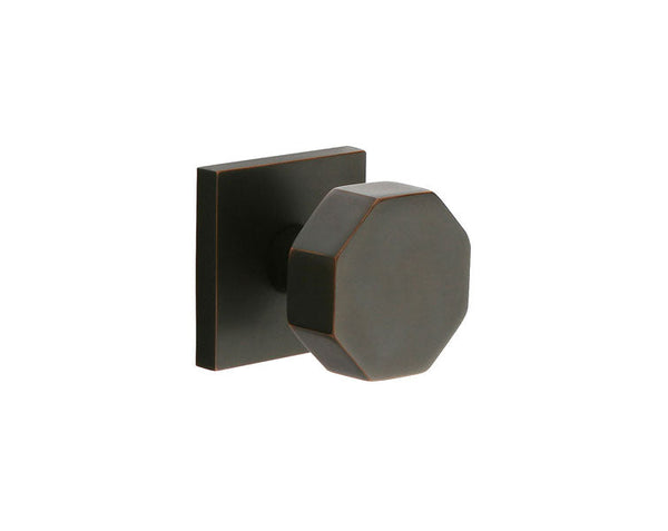 Emtek Concealed Passage Octagon Knob With Square Rosette in Oil Rubbed Bronze finish