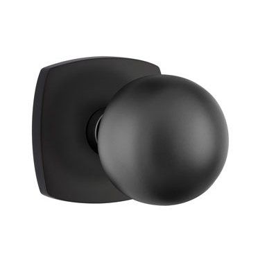 Emtek Concealed Passage Orb Knob With Urban Modern Rosette in Flat Black finish