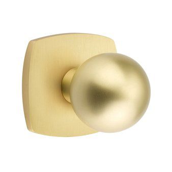 Emtek Concealed Passage Orb Knob With Urban Modern Rosette in Satin Brass finish