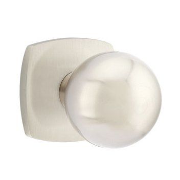 Emtek Concealed Passage Orb Knob With Urban Modern Rosette in Satin Nickel finish