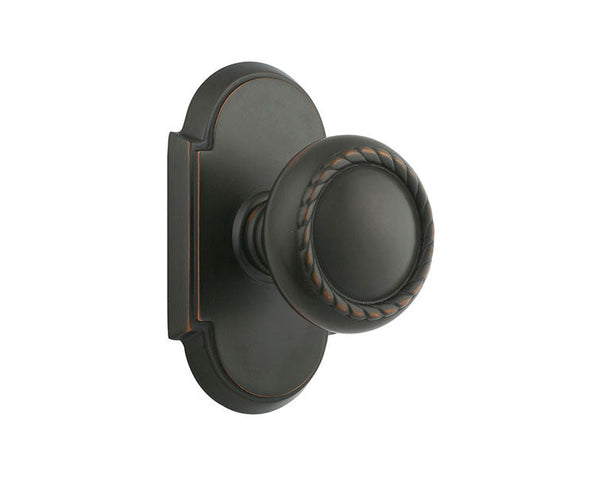 Emtek Concealed Passage Rope Knob With #8 Rosette in Oil Rubbed Bronze finish