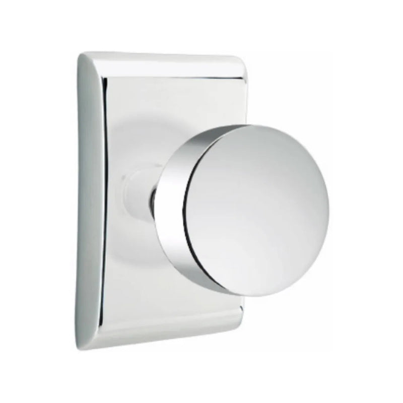 Emtek Concealed Passage Round Knob With Neos Rosette in Polished Chrome finish