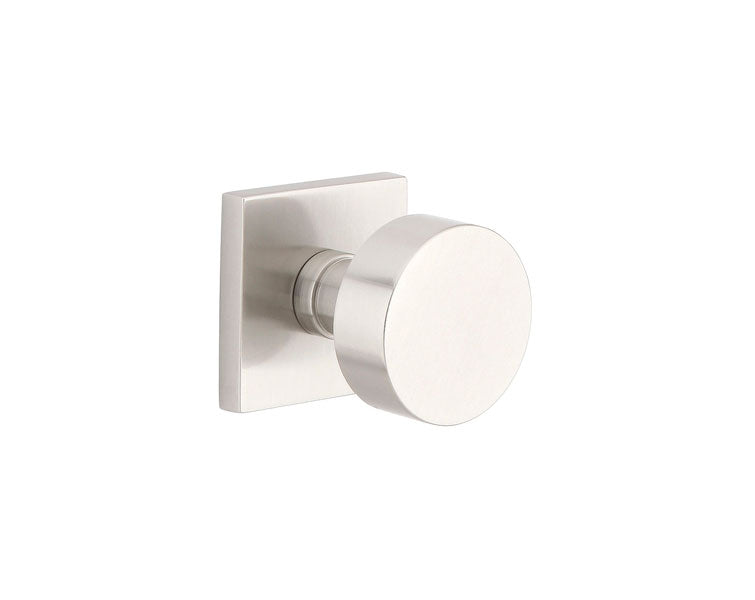 Emtek Concealed Passage Round Knob With Square Rosette in Satin Nickel finish