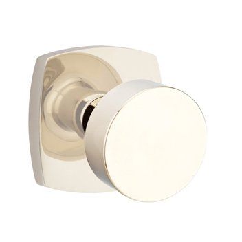 Emtek Concealed Passage Round Knob With Urban Modern Rosette in Lifetime Polished Nickel finish