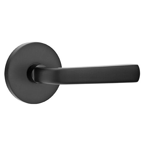 Emtek Concealed Passage Sion Lever Disk Rosette in Flat Black finish