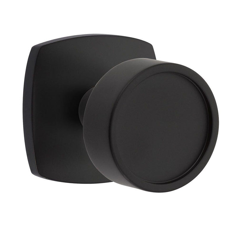 Emtek Concealed Passage Verve Knob With Urban Modern Rosette in Flat Black finish