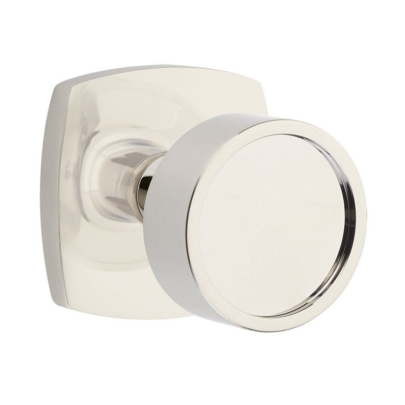 Emtek Concealed Passage Verve Knob With Urban Modern Rosette in Lifetime Polished Nickel finish