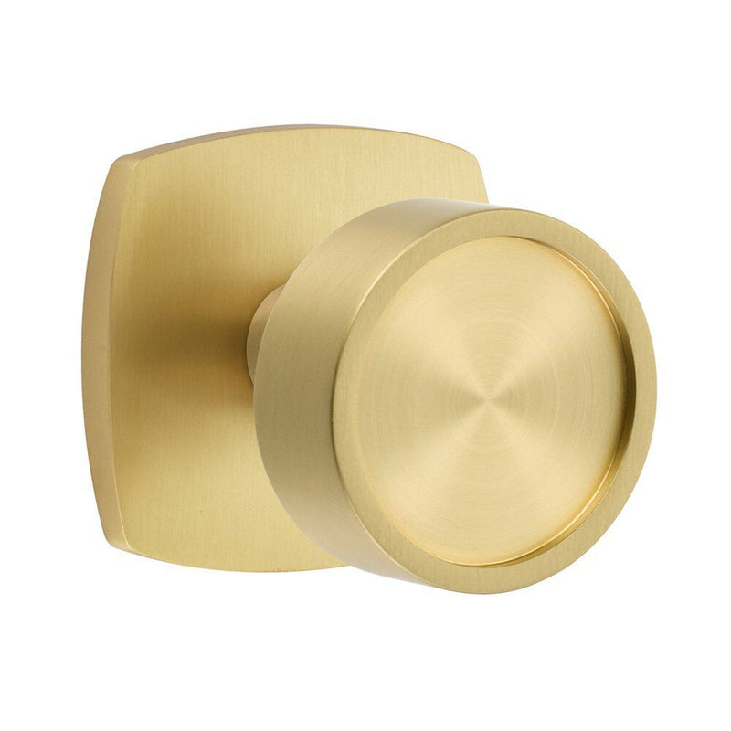 Emtek Concealed Passage Verve Knob With Urban Modern Rosette in Satin Brass finish