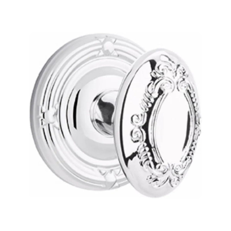 Emtek Concealed Passage Victoria Knob With Ribbon & Reed Rosette in Polished Chrome finish