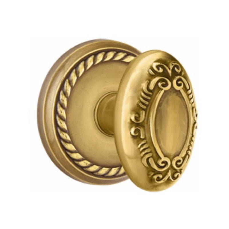 Emtek Concealed Passage Victoria Knob With Rope Rosette in French Antique finish