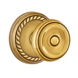 Emtek Concealed Passage Waverly Knob With Rope Rosette in French Antique finish