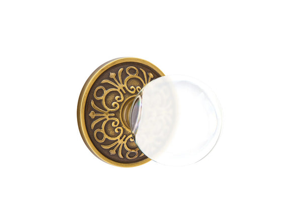 Emtek Concealed Privacy Bristol Knob With Lancaster Rosette in French Antique finish