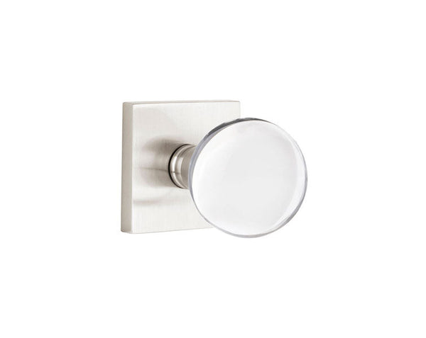 Emtek Concealed Privacy Bristol Knob With Square Rosette in Satin Nickel finish