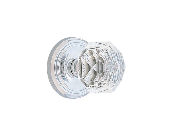 Emtek Concealed Privacy Diamond Crystal Knob With Regular Rosette in Polished Chrome finish