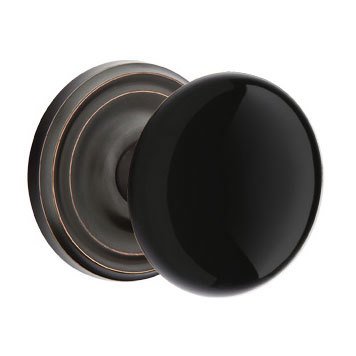 Emtek Concealed Privacy Ebony Knob With Regular Rosette in Oil Rubbed Bronze finish