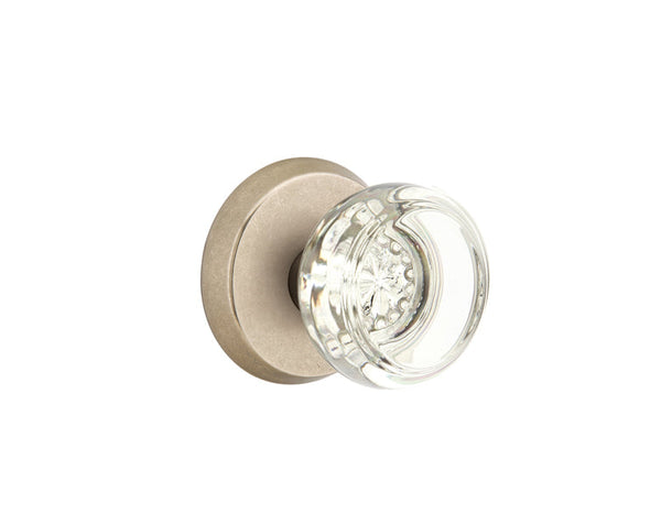 Emtek Concealed Privacy Georgetown Knob With #2 Rosette in Tumbled White Bronze finish