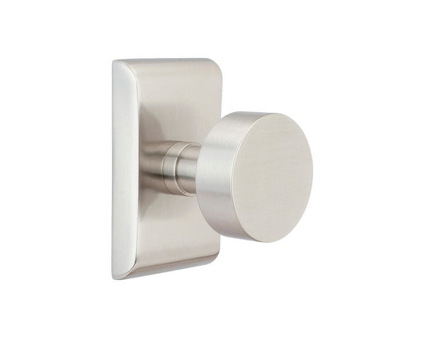 Emtek Concealed Privacy Laurent Round Knob With Neos Rosette in Satin Nickel finish