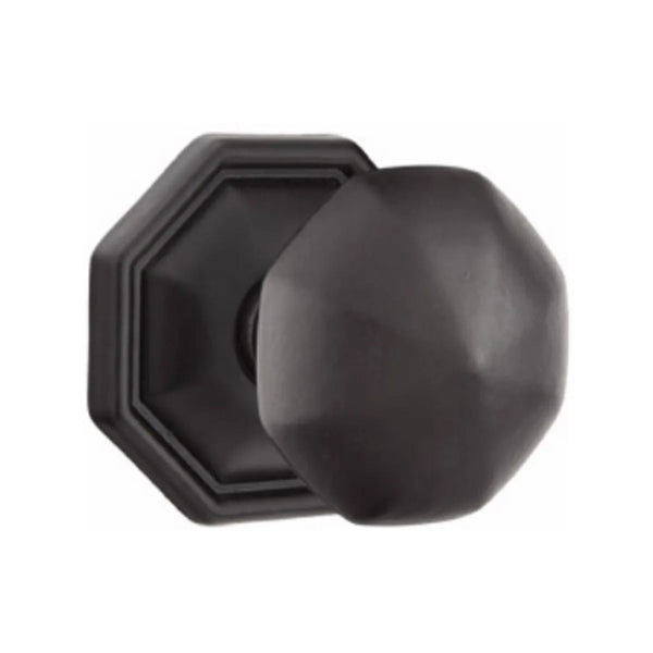 Emtek Concealed Privacy Octagon Knob With #15 Rosette in Flat Black Bronze Patina finish