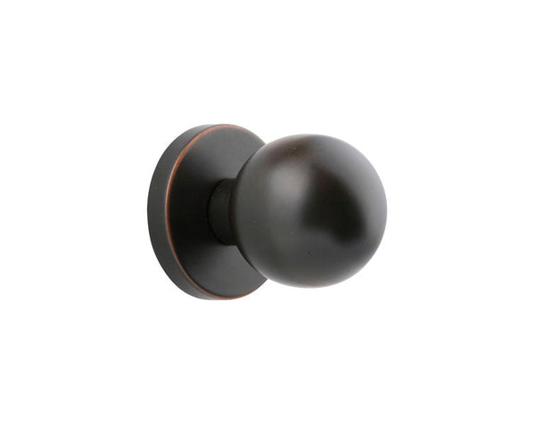 Emtek Concealed Privacy Orb Knob With Disk Rosette in Oil Rubbed Bronze finish