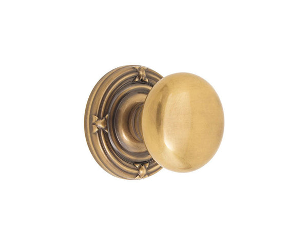 Emtek Concealed Privacy Providence Knob With Ribbon & Reed Rosette in French Antique finish