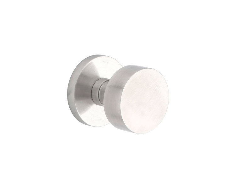 Emtek Concealed Privacy Round Knob With Disk Rosette in Brushed Stainless Steel finish