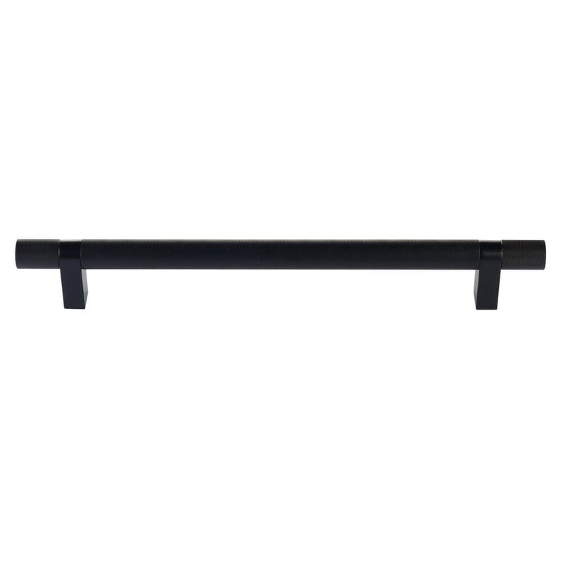 Emtek Concealed Surface Select Knurled Appliance Bar Pull, 12" C-to-C in Flat Black finish