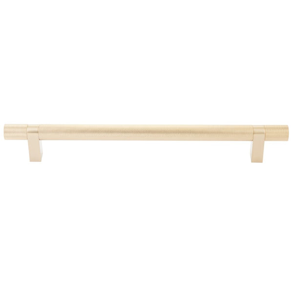 Emtek Concealed Surface Select Knurled Appliance Bar Pull, 12" C-to-C in Satin Brass finish