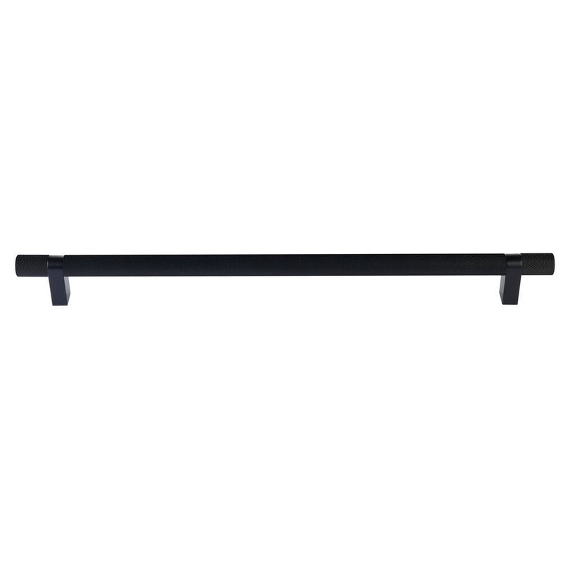 Emtek Concealed Surface Select Knurled Appliance Bar Pull, 18" C-to-C in Flat Black finish